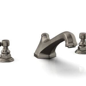 Phylrich HEX TRADITIONAL Deck Tub Set – Satin Black Lever Handles 500-41 – Pewter
