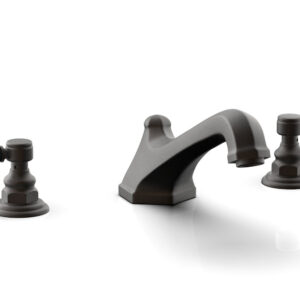 Phylrich HEX TRADITIONAL Deck Tub Set – Satin Black Lever Handles 500-41 – Oil Rubbed Bronze