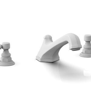 Phylrich HEX TRADITIONAL Deck Tub Set – White Marble Lever Handles 500-42 – Satin White