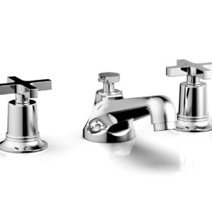 Phylrich HEX MODERN Widespread Faucet Low Cross Handles 501-01 – Polished Chrome