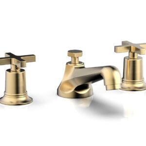 Phylrich HEX MODERN Widespread Faucet Low Cross Handles 501-01 – Satin Brass