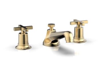 Phylrich HEX MODERN Widespread Faucet Low Cross Handles 501-01 - Satin Brass