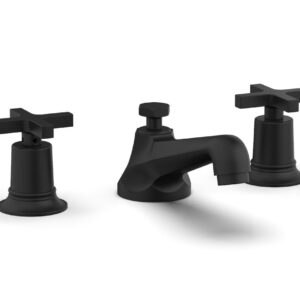 Phylrich HEX MODERN Widespread Faucet Low Cross Handles 501-01 – Matte Black