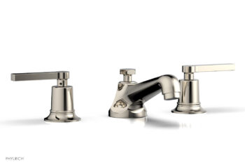 Phylrich HEX MODERN Widespread Faucet Low Lever Handles 501-02 - Polished Nickel