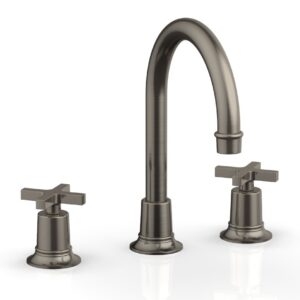 Phylrich HEX MODERN Widespread Faucet with Cross Handles 501-03 – Pewter