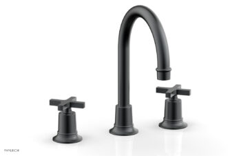 Phylrich HEX MODERN Widespread Faucet with Cross Handles 501-03 - Gun Metal