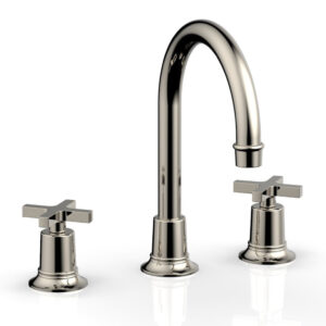 Phylrich HEX MODERN Widespread Faucet with Cross Handles 501-03 – Polished Nickel