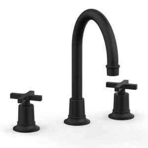 Phylrich HEX MODERN Widespread Faucet with Cross Handles 501-03 – Matte Black