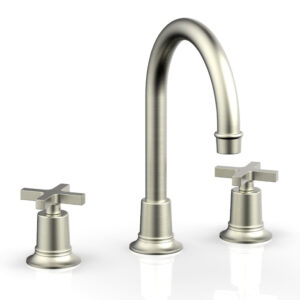 Phylrich HEX MODERN Widespread Faucet with Cross Handles 501-03 – Satin Nickel