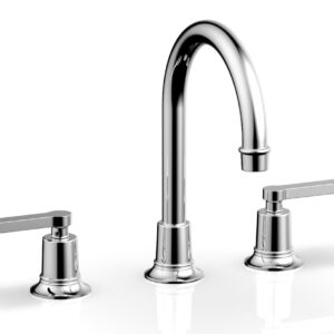 Phylrich HEX MODERN Widespread Faucet – Lever Handles 501-04 – Polished Chrome