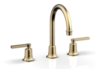 Phylrich HEX MODERN Widespread Faucet - Lever Handles 501-04 - Satin Brass