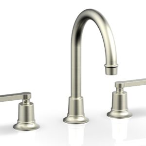 Phylrich HEX MODERN Widespread Faucet – Lever Handles 501-04 – Satin Nickel