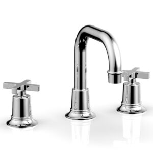 Phylrich HEX MODERN Widespread Faucet – Cross Handles 501-05 – Polished Chrome