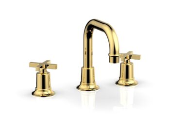 Phylrich HEX MODERN Widespread Faucet - Cross Handles 501-05 - Polished Gold