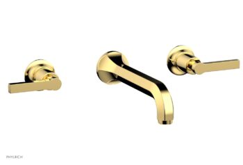 Phylrich HEX MODERN Wall Lavatory Set - Lever Handles 501-12 - Polished Gold