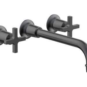 Phylrich HEX MODERN Wall Lavatory Set 10″ Spout – Cross Handles 501-13-10 – Gun Metal