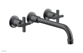 Phylrich HEX MODERN Wall Lavatory Set 10" Spout - Cross Handles 501-13-10 - Gun Metal