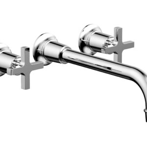 Phylrich HEX MODERN Wall Lavatory Set 10″ Spout – Cross Handles 501-13-10 – Polished Chrome