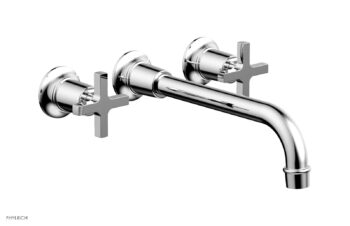 Phylrich HEX MODERN Wall Lavatory Set 10" Spout - Cross Handles 501-13-10 - Polished Chrome