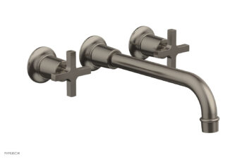 Phylrich HEX MODERN Wall Lavatory Set 10" Spout - Cross Handles 501-13-10 - Pewter