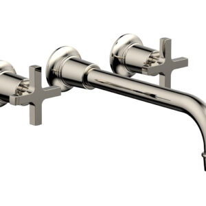 Phylrich HEX MODERN Wall Lavatory Set 10″ Spout – Cross Handles 501-13-10 – Polished Nickel