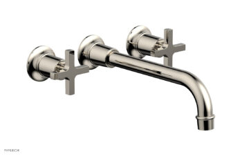 Phylrich HEX MODERN Wall Lavatory Set 10" Spout - Cross Handles 501-13-10 - Polished Nickel