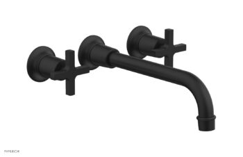Phylrich HEX MODERN Wall Lavatory Set 10" Spout - Cross Handles 501-13-10 - Matte Black