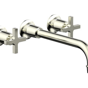 Phylrich HEX MODERN Wall Lavatory Set 10″ Spout – Cross Handles 501-13-10 – Satin Nickel