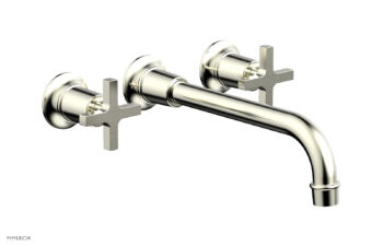 Phylrich HEX MODERN Wall Lavatory Set 10" Spout - Cross Handles 501-13-10 - Satin Nickel