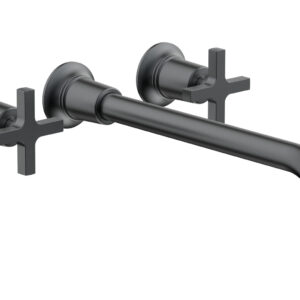Phylrich HEX MODERN Wall Lavatory Set 12″ Spout – Cross Handles 501-13-12 – Gun Metal
