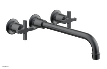 Phylrich HEX MODERN Wall Lavatory Set 12" Spout - Cross Handles 501-13-12 - Gun Metal