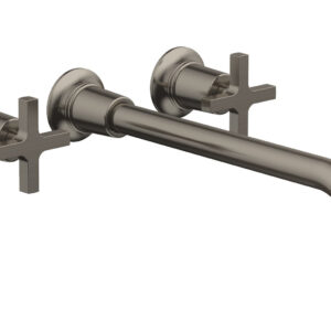 Phylrich HEX MODERN Wall Lavatory Set 12″ Spout – Cross Handles 501-13-12 – Pewter