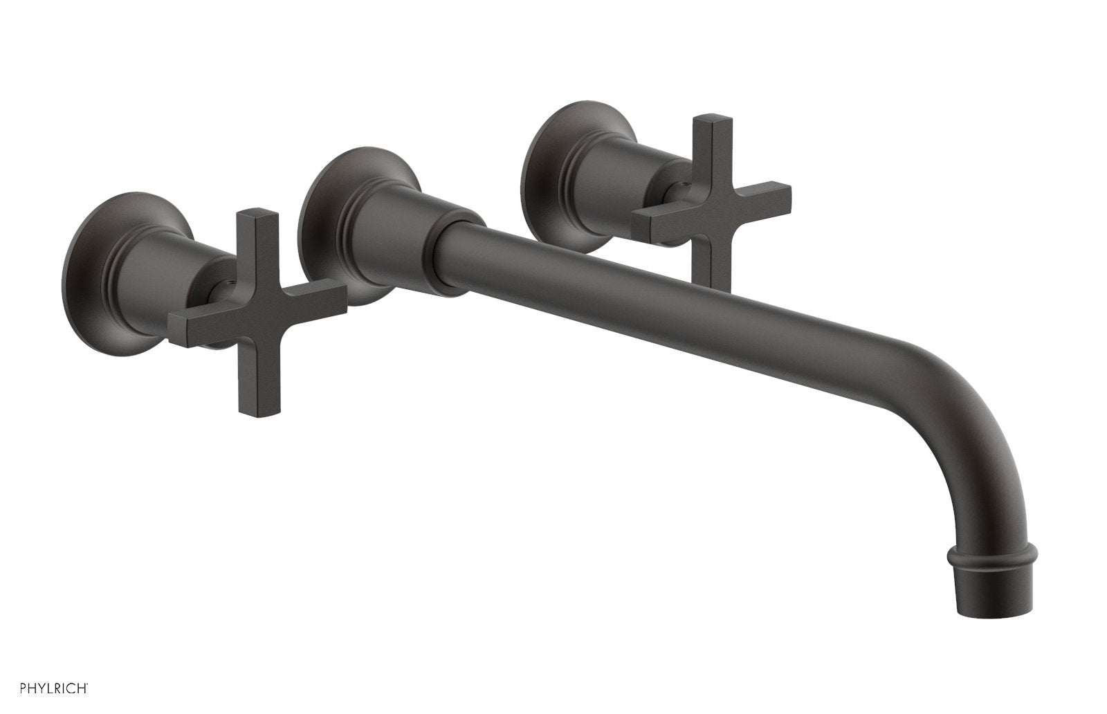 Phylrich HEX MODERN Wall Lavatory Set 12" Spout - Cross Handles 501-13-12 - Oil Rubbed Bronze