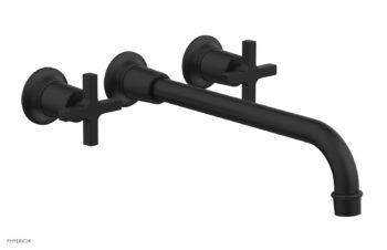 Phylrich HEX MODERN Wall Lavatory Set 12" Spout - Cross Handles 501-13-12 - Matte Black