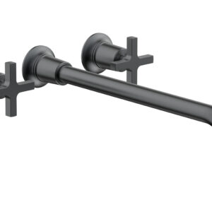Phylrich HEX MODERN Wall Lavatory Set 14″ Spout – Cross Handles 501-13-14 – Gun Metal