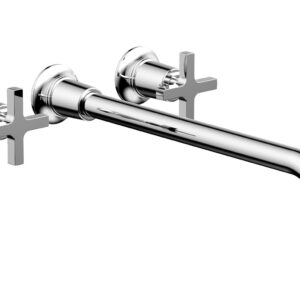Phylrich HEX MODERN Wall Lavatory Set 14″ Spout – Cross Handles 501-13-14 – Polished Chrome