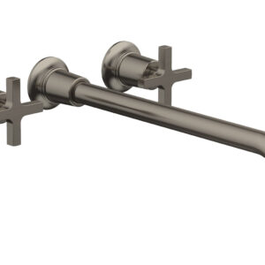 Phylrich HEX MODERN Wall Lavatory Set 14″ Spout – Cross Handles 501-13-14 – Pewter