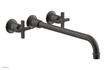Phylrich HEX MODERN Wall Lavatory Set 14" Spout - Cross Handles 501-13-14 - Oil Rubbed Bronze