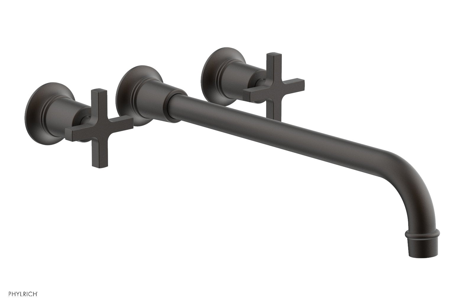 Phylrich HEX MODERN Wall Lavatory Set 14" Spout - Cross Handles 501-13-14 - Oil Rubbed Bronze