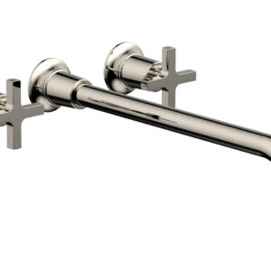 Phylrich HEX MODERN Wall Lavatory Set 14″ Spout – Cross Handles 501-13-14 – Polished Nickel