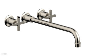 Phylrich HEX MODERN Wall Lavatory Set 14" Spout - Cross Handles 501-13-14 - Polished Nickel