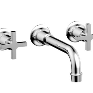 Phylrich HEX MODERN Wall Lavatory Set 8 1/4″ Spout – Cross Handles 501-13 – Polished Chrome