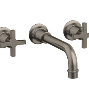 Phylrich HEX MODERN Wall Lavatory Set 8 1/4″ Spout – Cross Handles 501-13 – Pewter