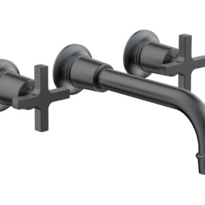 Phylrich HEX MODERN Wall Lavatory Set 8 1/4″ Spout – Cross Handles 501-13 – Gun Metal