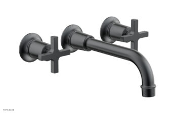 Phylrich HEX MODERN Wall Lavatory Set 8 1/4" Spout - Cross Handles 501-13 - Gun Metal