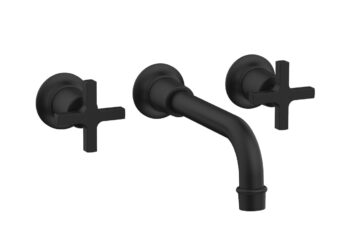 Phylrich HEX MODERN Wall Lavatory Set 8 1/4" Spout - Cross Handles 501-13 - Matte Black