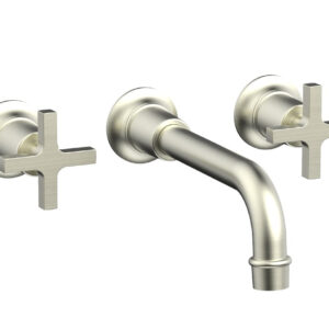 Phylrich HEX MODERN Wall Lavatory Set 8 1/4″ Spout – Cross Handles 501-13 – Satin Nickel