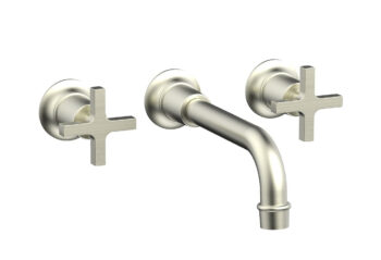 Phylrich HEX MODERN Wall Lavatory Set 8 1/4" Spout - Cross Handles 501-13 - Satin Nickel