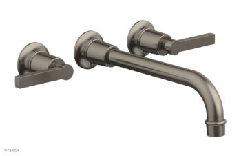Phylrich HEX MODERN Wall Lavatory Set 10" Spout - Lever Handles 501-14-10 - Pewter