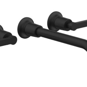 Phylrich HEX MODERN Wall Lavatory Set 10″ Spout – Lever Handles 501-14-10 – Matte Black